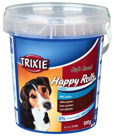Batoane  - Recompense Pentru Caini, Soft Happy, Rulouri Cu Somon, 500 g, 31498	