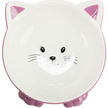 Castron Ceramic Pentru Pisici, Ridicat, Forma Ergonomica, 0.15 l/14 cm, Diferite Culori, 24807 [2]