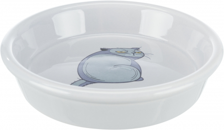 PISICI - Castron Ceramic Pentru Pisici, 0.25 l/13 cm, Gri, 24652