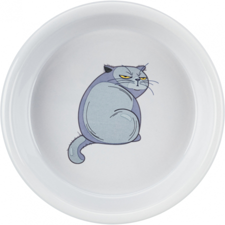 Castron Ceramic Pentru Pisici, 0.25 l/13 cm, Gri, 24652 [1]