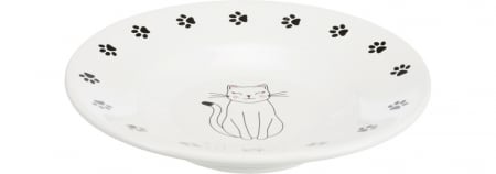 Castron Ceramic Pentru Pisici, 0.2 l/ 15 cm, Alb, 24651 [1]