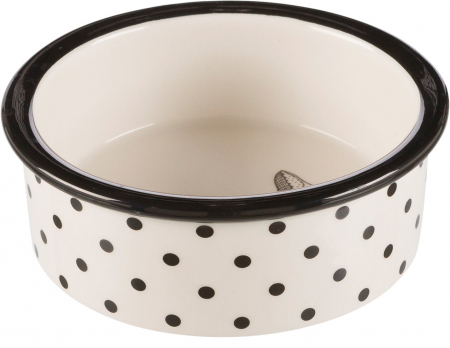 Castron Ceramic Pentru Pisici, 0.3 l/12 cm, Alb/Negru, 25120 [1]