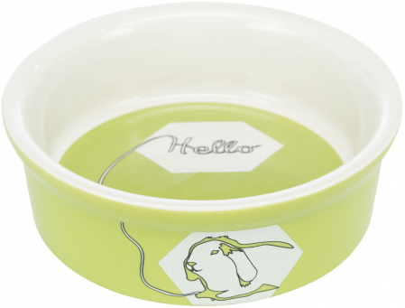 Castron Ceramic Pentru Iepuri, Hello, 240 ml/ 12 cm, Diferite Culori, 60736 [2]