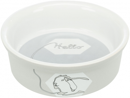 Castron Ceramic Pentru Iepuri, Hello, 240 ml/ 12 cm, Diferite Culori, 60736 [3]