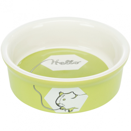 Castron Ceramic Pentru Porcusori de Guineea, Hello, 240 ml/ 12 cm, Diferite Culori, 60735 [2]