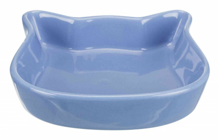 PISICI - Castron Ceramic Pentru Pisici, Forma Cap Pisica, 0.25 l/12x12 cm, Diferite Culori, 24497