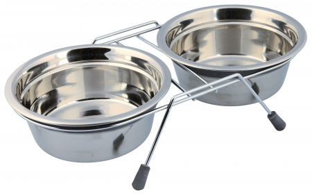 Castroane si adapatoare - Set 2 Castroane Inox Cu Suport Metalic, 2x0.9 l/ 16 cm/35x8x19 cm, 25232