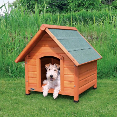 Casute si tarcuri - Casuta Cabana Din Lemn Pentru Caini, S: 71x77x76 cm, Maro, 39530	