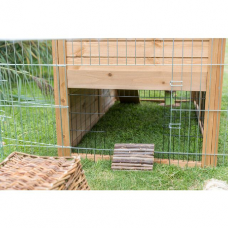 Cusca De Exterior Pentru Rozatoare, Cu Spatiu De Joaca, Lemn, 151x107x80 cm, Maro, 62335	 [4]