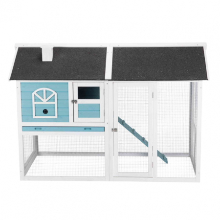 Cusca De Exterior Pentru Rozatoare, Lemn, 156x110x 80 cm, Albastru/Alb, 62328	 [2]