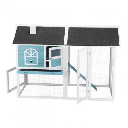Cusca De Exterior Pentru Rozatoare, Lemn, 156x110x 80 cm, Albastru/Alb, 62328	 [1]