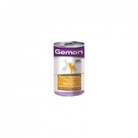 Hrana umeda - Hrana Umeda Pentru Caini, Gemon Medium Adult, Pui Si Curcan, 1250 g