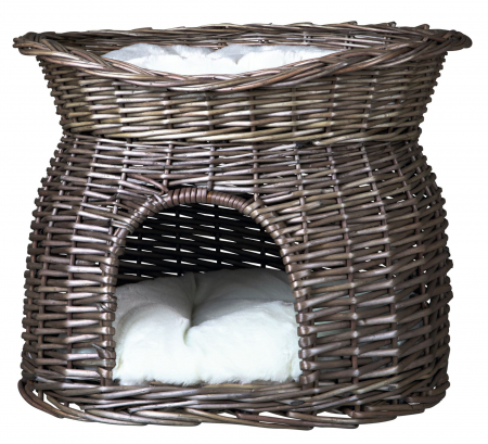 Paturi si culcusuri - Culcus Din Rachita Cu Pat Deasupra, 54x43x37 cm, Gri, 2873