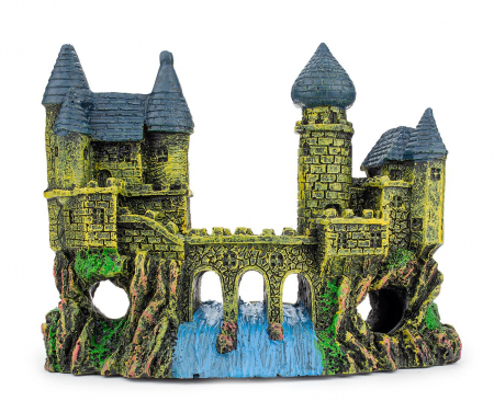 Ornamente si decoruri - Decor Pentru Acvariu, Castel Cu Pod, 16x6x12.5 cm, R005