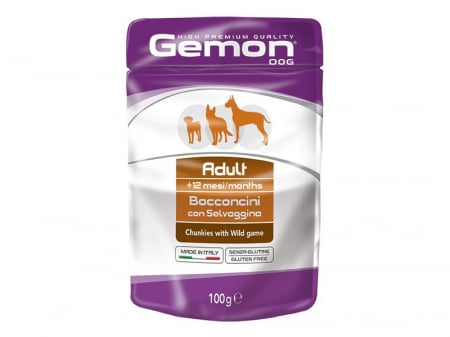 Hrana umeda - Hrana Umeda Pentru Caini, Gemon Adult, Vanat, 100 g