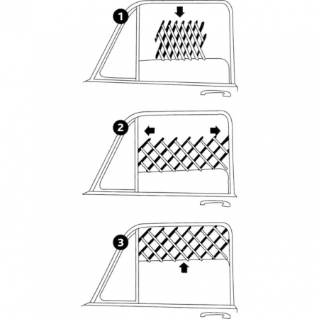 Grilaj Geam Auto, Plastic, 30-110 cm, Negru, 13102	 [2]