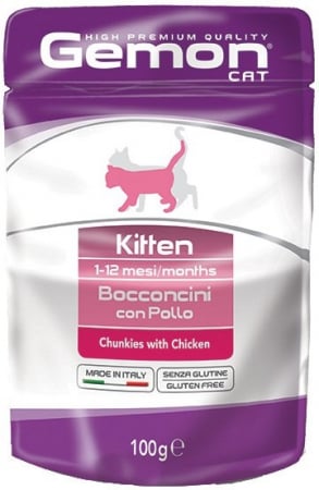 Hrana umeda - Hrana Umeda Pentru Pisici, Gemon Kitten Junior, Cu Pui, 100 g	