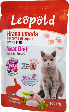 Hrana Umeda Pentru Pisici, Din Carne De Iepure, 100 g	 [1]
