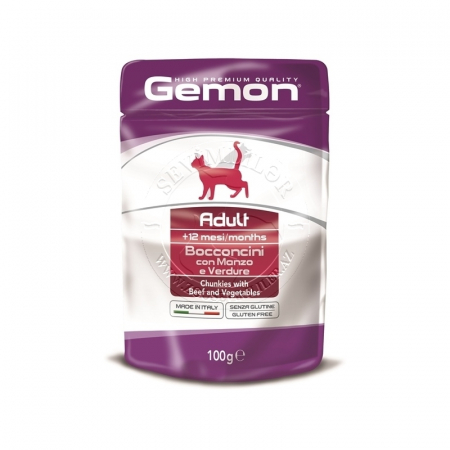 Hrana Umeda Pentru Pisici, Gemon Adult, Cu Vita/Legume, 100 g	 [1]