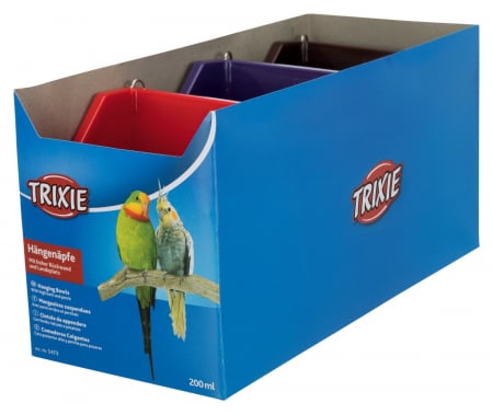 Hranitoare si adapatoare -  Hranitor Plastic Pentru Pasari, 200 ml/11x9 cm, Diverse Culori, 5473