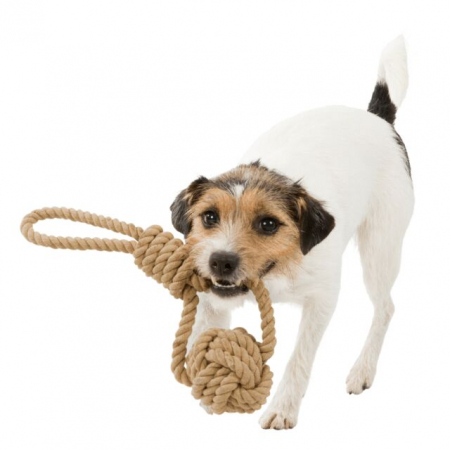 Jucarii - Jucarie Pentru Caini, Be Nordic, Minge Nod Pe Sfoara, 7/20 cm, 32632
