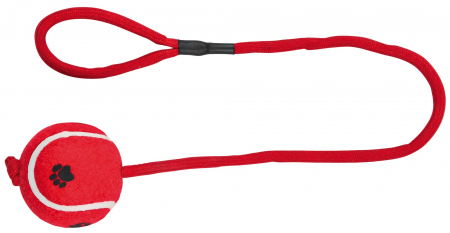 Jucarii - Jucarie Pentru Caini, Minge Tenis Pe Sfoara, 6/50 cm, Lime, 3479