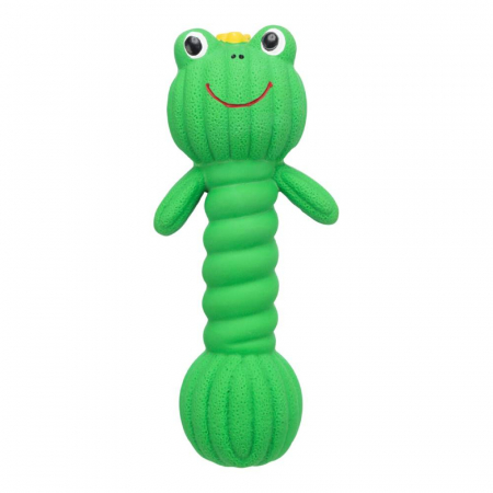 Jucarie Pentru Caini, Gantera Broasca, Latex, Cu Sunet, 18 cm, Verde, 34484 [1]