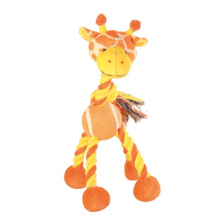 Jucarie Pentru Caini,  Girafa Cu Minge Tenis Si Sfoara, 28 cm, 3578	 [1]