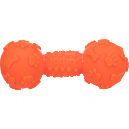 Jucarie Pentru Caini, Haltera, Vinil, 15 cm, Portocaliu, 3361 [1]