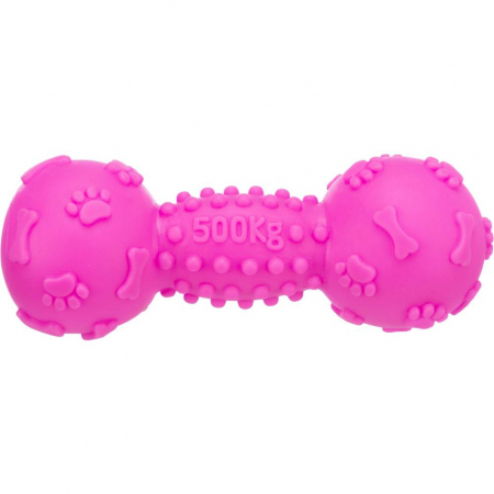 Jucarie Pentru Caini, Haltera, Vinil, 19 cm, Roz, 3362 [1]