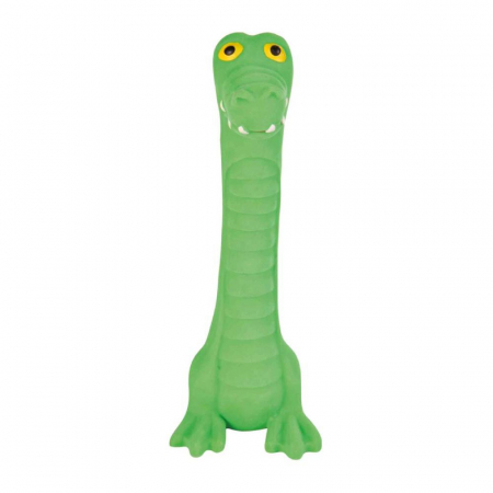Jucarie Pentru Caini, Longie Crocodil, Latex, Cu Sunet, 18 cm, Verde, 3503	 [1]
