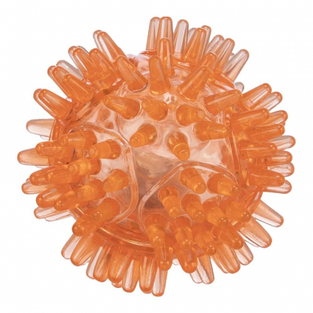 Jucarie Pentru Caini, Minge Arici Luminoasa, 5 cm, Portocaliu, 33640	 [1]