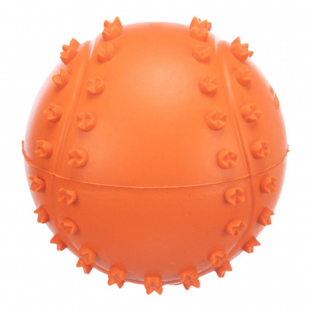 Jucarie Pentru Caini, Minge, Cauciuc, Cu Sunet, 6 cm, Portocaliu,  34841 [1]