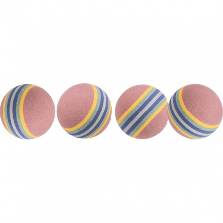 Jucarie Pentru Pisici, Set 4 X Mingi Curcubeu, 4 cm 4097	 [1]