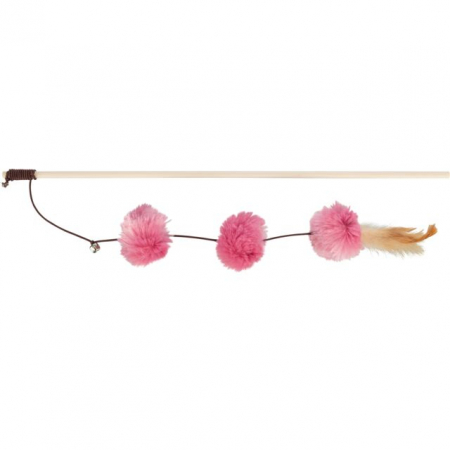 Jucarii - Jucarie Pentru Pisici, Undita Cu Pompoane, 40 cm, 45698	