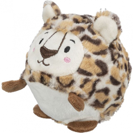 Jucarii - Jucarie Pentru Caini, Leopard Cu Minge, Plus, Cu Sunet, 13 cm, 34741