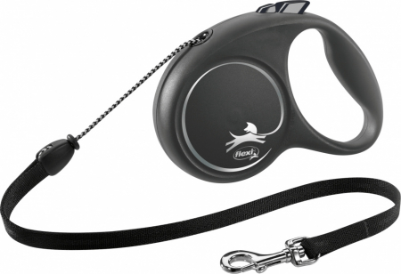 Lese - Lesa Flexi Black Design, Snur, M: 5 m/20 kg, Negru, 12261