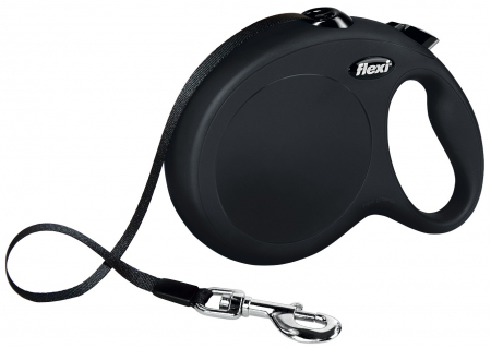 Plimbare - Lesa Flexi Clasic, Banda, L: 8 m/50 kg, Negru, 11731
