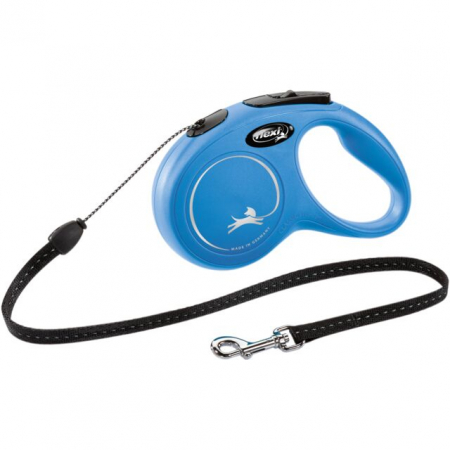 Lesa Flexi Classic, Snur, S: 5 m/12 kg, Albastru, 11782 [1]