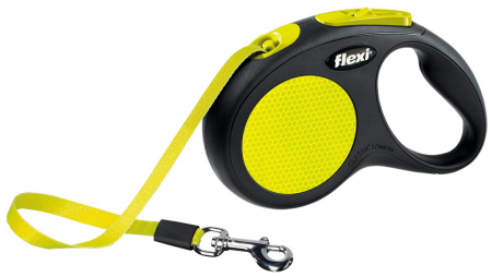 Lesa Flexi Neon, Banda, S: 5 m/15 kg, Galben Neon, 209311 [1]