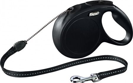 Plimbare - Lesa Flexi Classic, Snur, M: 8 m/20 kg, Negru, 11811