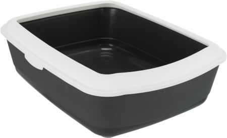 Litiere - Litiera Classic, Cu Rama, 37 x 15 x 48 cm, Gri/Alb, 40184