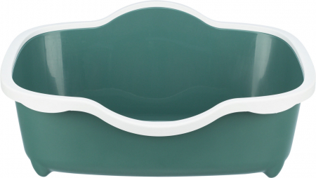 Litiere - Litiera Berto Davio, Cu Rama, Inalta, 56 x 26 x 39 cm, Verde/Alb, 40560