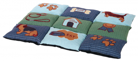 Paturi si culcusuri - Covoras Patchwork, 80x55 cm, Albastru/Gri 37069	