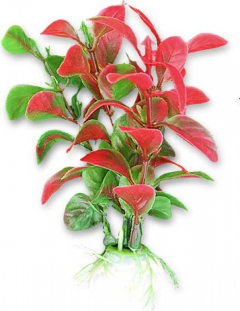 Plante artificiale - Planta Artificiala Pentru Acvariu, 10 cm, Verde/Rosu, 1B03