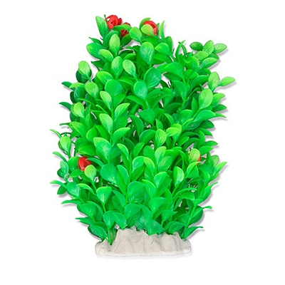 PESTI - Planta Artificiala Pentru Acvariu, 20 cm, Verde/Rosu, 2F11	