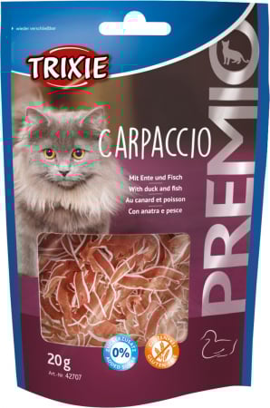 Snacks - Recompense Pentru Pisici, Premio, Carpaccio Cu Rata Si Peste, 20 g 42707