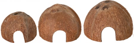 Set 3 Casute Nuci De Cocos, Pentru Rozatoare/Reptile, 8/10/12 cm, 76160 [1]