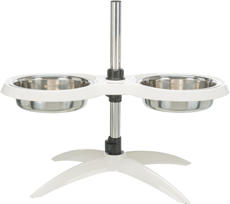 Stativ Reglabil Cu 2 Castroane Inox, 2x1.6 l/21cm, Alb, 25006 [8]