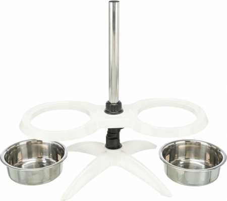 Stativ Reglabil Cu 2 Castroane Inox, 2x1.6 l/21cm, Alb, 25006 [1]